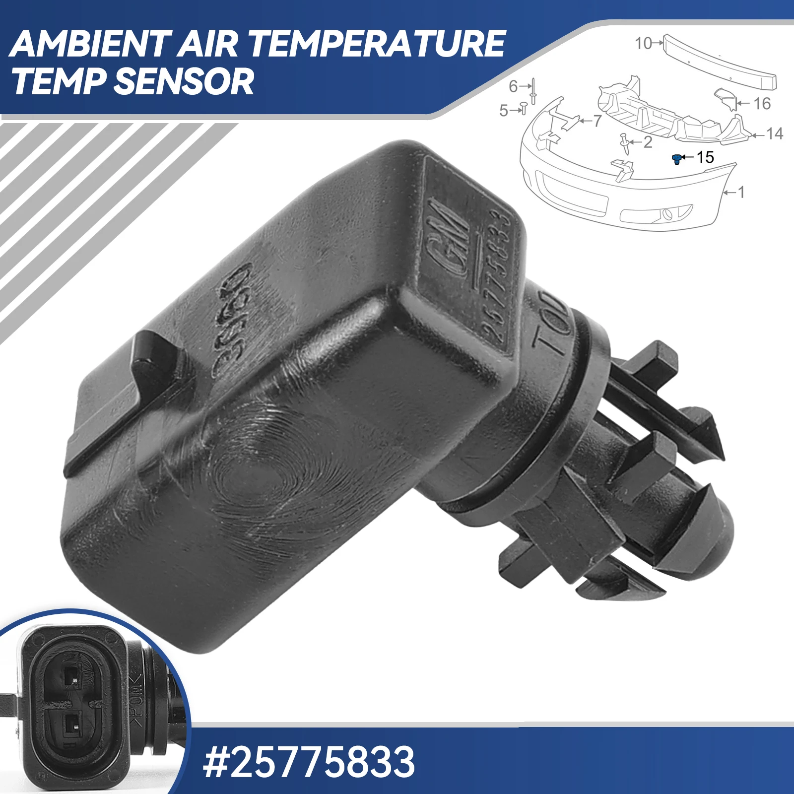 

OUTSIDE Ambient Air Temperature Sensor 25775833 15035786 10396844 For GM GMC Chevrolet Cruze Cadillac Opel Vauxhall Astra Vectra