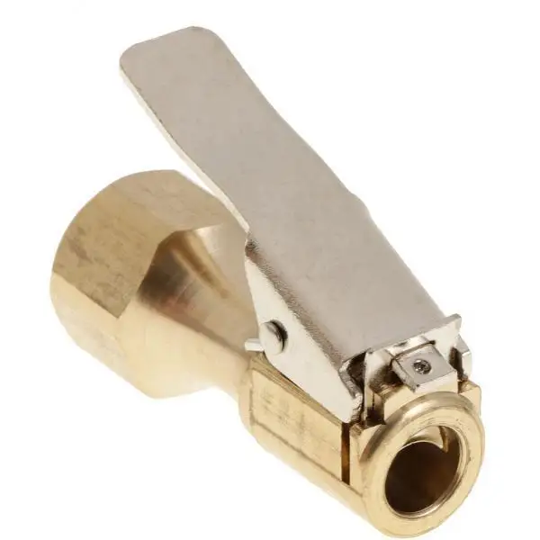 Heavy Duty Brass Car Tire Inflator Air Chuck Lock on Clip Secure Tyre Valve Adapter for Vehicle Inflation Needs