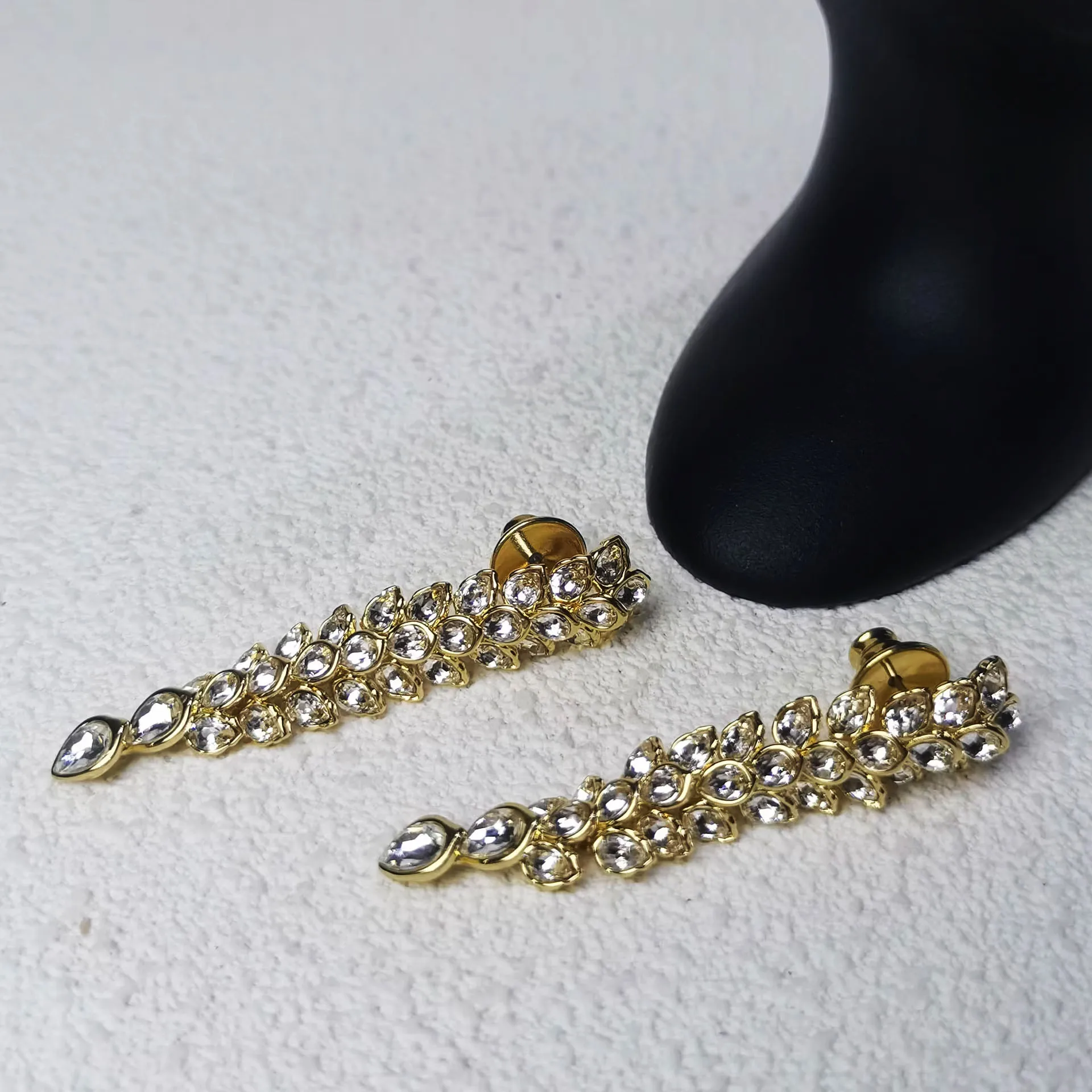 الأصلي تألق كريستال 2025 مجموعة مجوهرات الذهب الرائعة الساحرة المرأة قلادة الأقراط الطويلة سوار خاتم هدية رومانسية