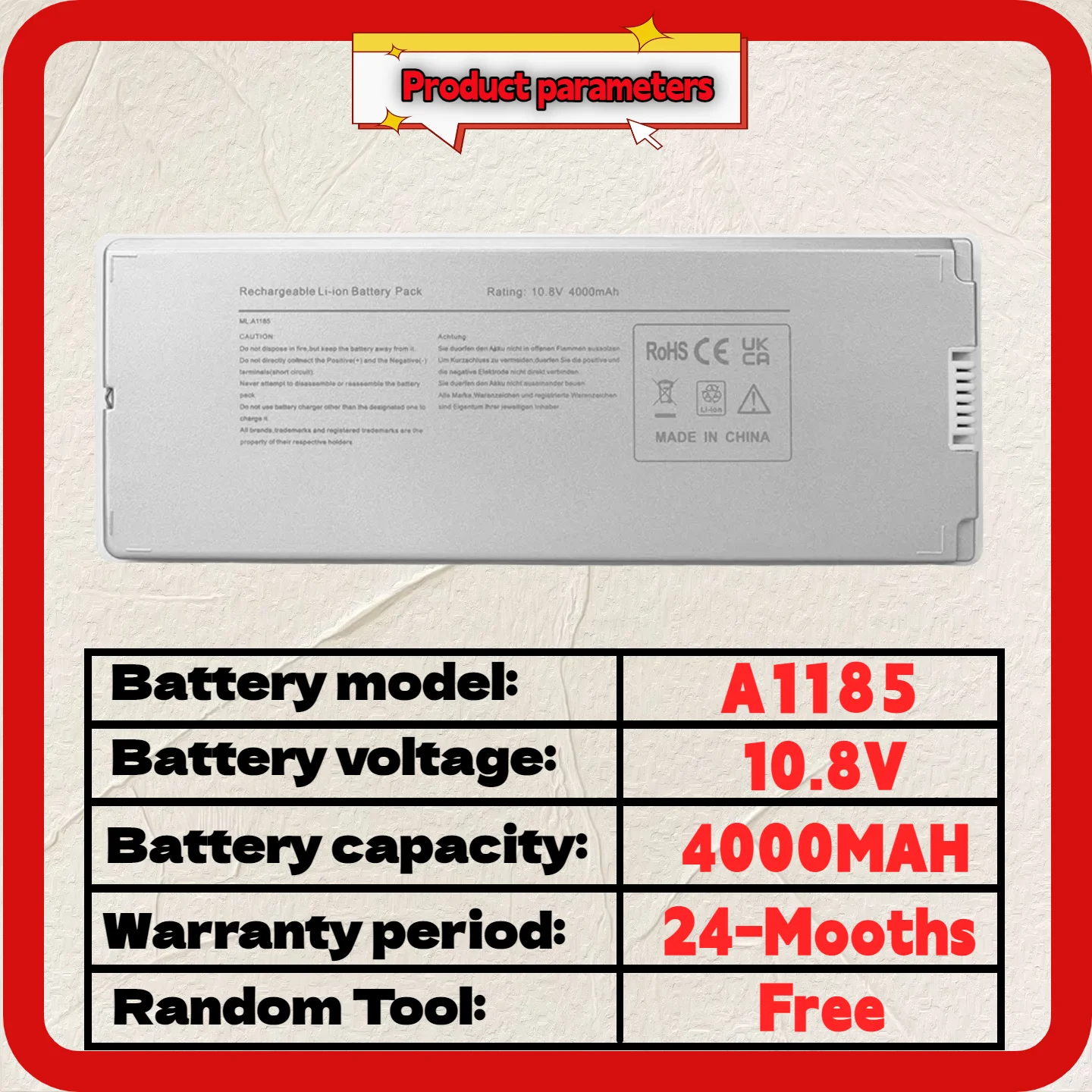 Grosir Dan Eceran ❗ ❗ ❗   Baterai Laptop A1185 A1181 MB402 MB403 untuk Apple MacBook 13 Inci (2006 2007 2008 Garansi 24 Bulan + Alat Gratis