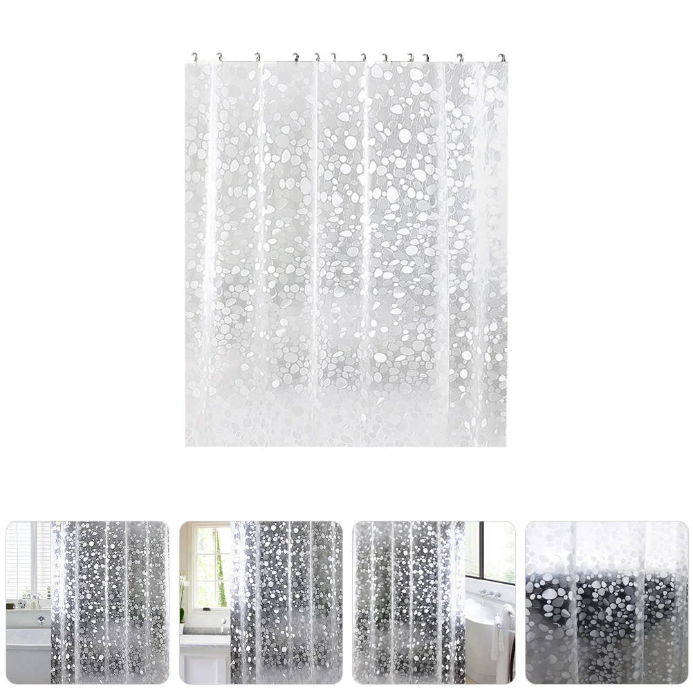 

12pcs Waterproof Shower Curtain 180X180Cm Geometric Design Heavy Duty Plastic Bath Curtain For Bathtub Rv Hotel Use Clear Liner