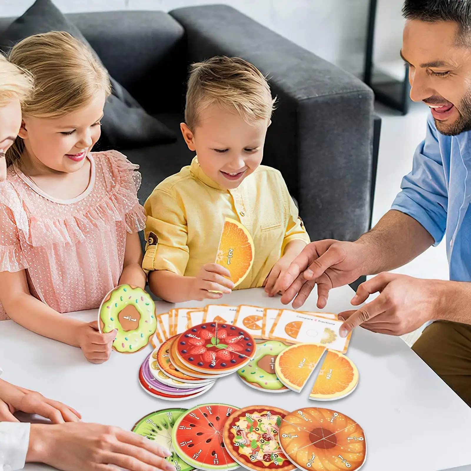 Children Magnetic Fraction Learning Math Toys Wooden Fraction Book Set Parish Teaching Aids Arithmetic Learning Educational Toys