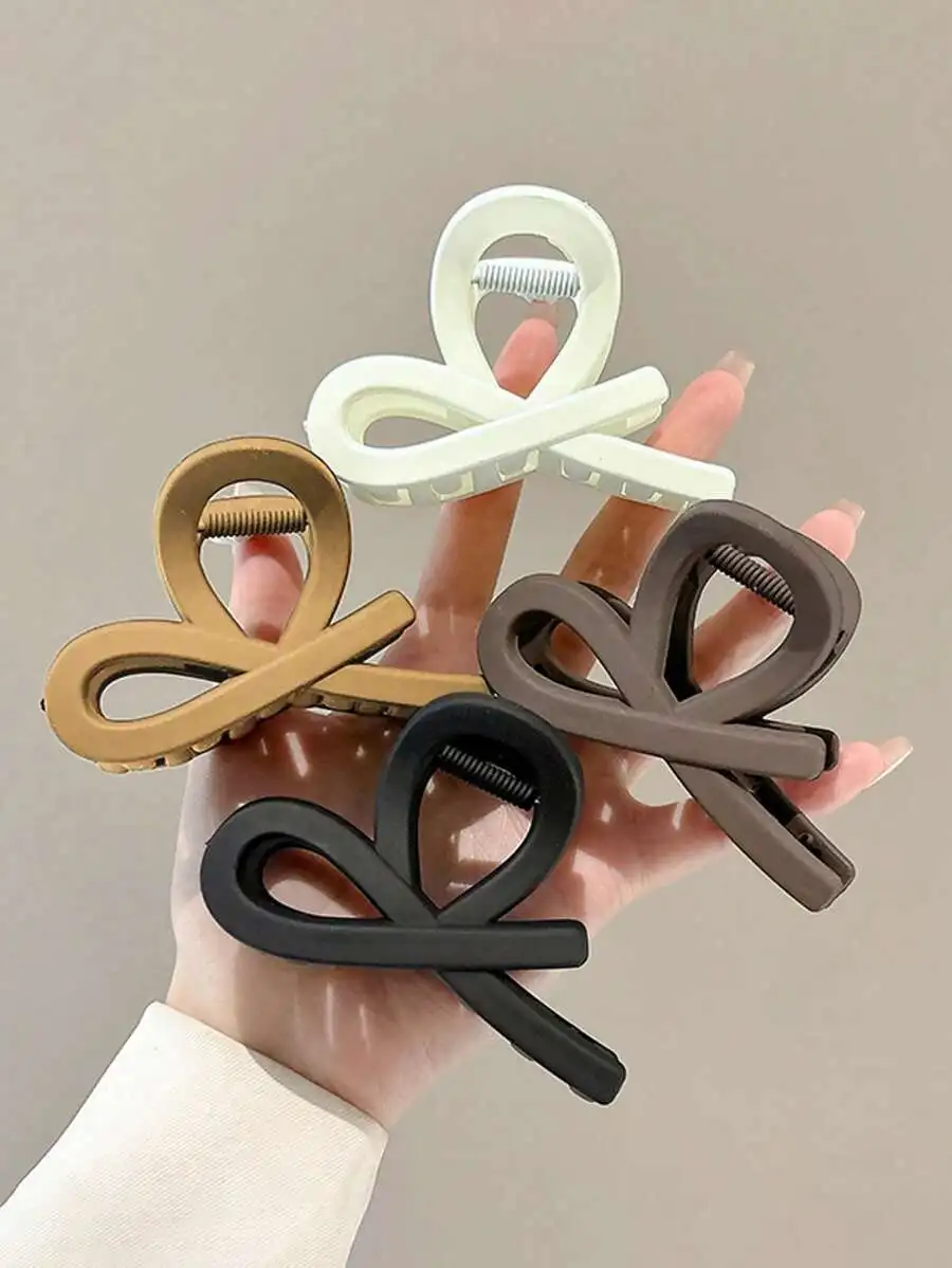 

4pcs Extra Large 12cm Matte Plastic Hair Claw Clips For Women Simple Fashion Accessory Daily Wear