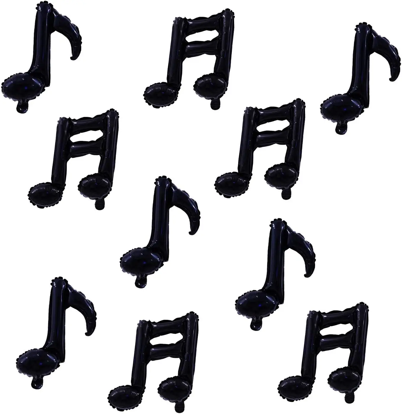 10 Stück Musiknoten Schwarze Ballons Mylar-Ballons 17 Zoll Happy Birthday Ballon-Banner Musik-Ballons für Geburtstagsfeier – Detail 3