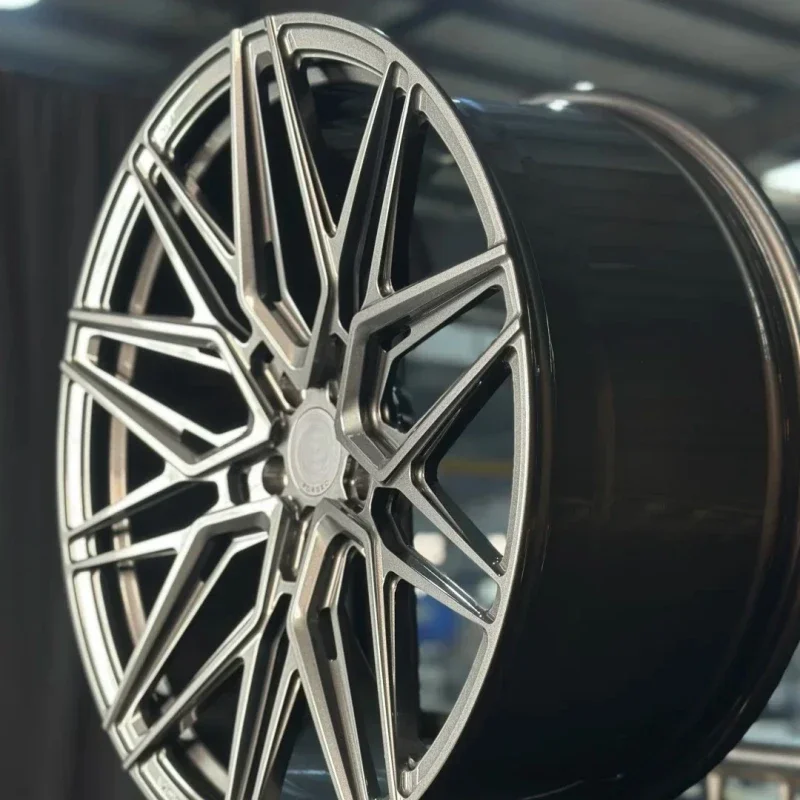 ForSHIN Forged HF-7 Hyper Black Finish 19 20 21inch Lightweight Sporty Interlocking Alloy 5x112 5x120 Hot Sale Design for RS6 C5