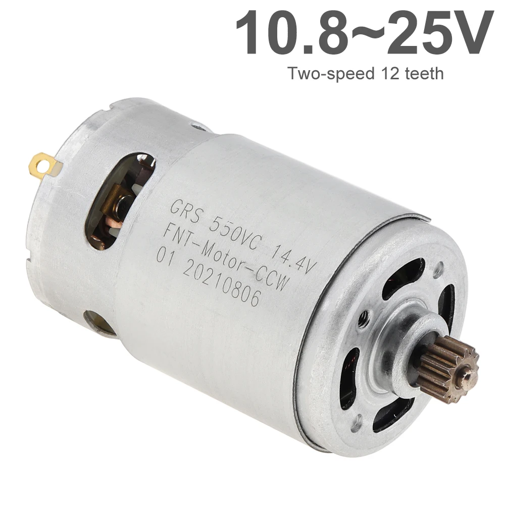 RS550 12 Teeth DC Motor 10.8V/12V/14.4V/16.8V/18V/21V/25V Screwdriver Drill ELectric Motor with High Torque Gear Box