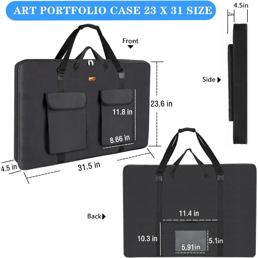 Seni portofolio 23X31 portofolio Kasus A2 tugas berat portofolio Folder untuk karya seni dengan tali bahu seni tas pasokan untuk Pa besar