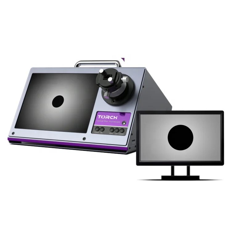 Fiber Optic Inspection Scope 80/200/400X Desktop Dual Magnification Fiber Endface Microscope FM100G with 8
