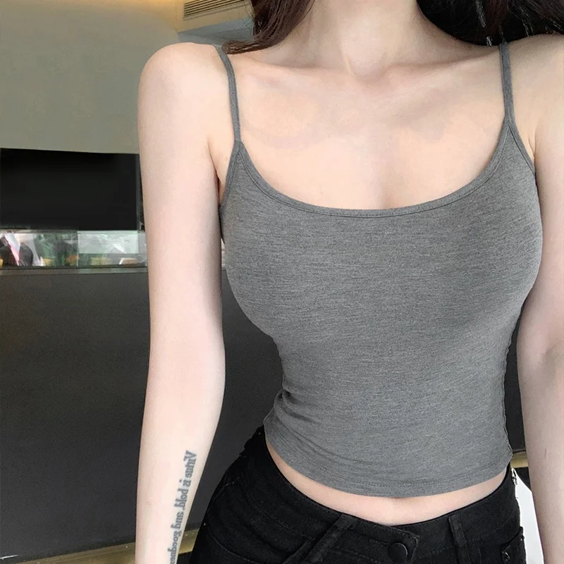 

Show Figure Show Waist Thin Self-Tie Chest Pad Camisole Vest Inner Spring and Summer Thin Ballet