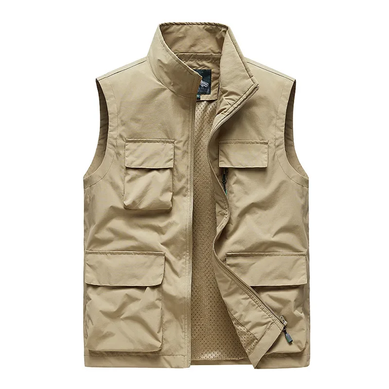 Gilet da pesca per il tempo libero da uomo d\'affari Maidangdi gilet da lavoro maschile di mezza età di grandi dimensioni in Nylon stile lavoro