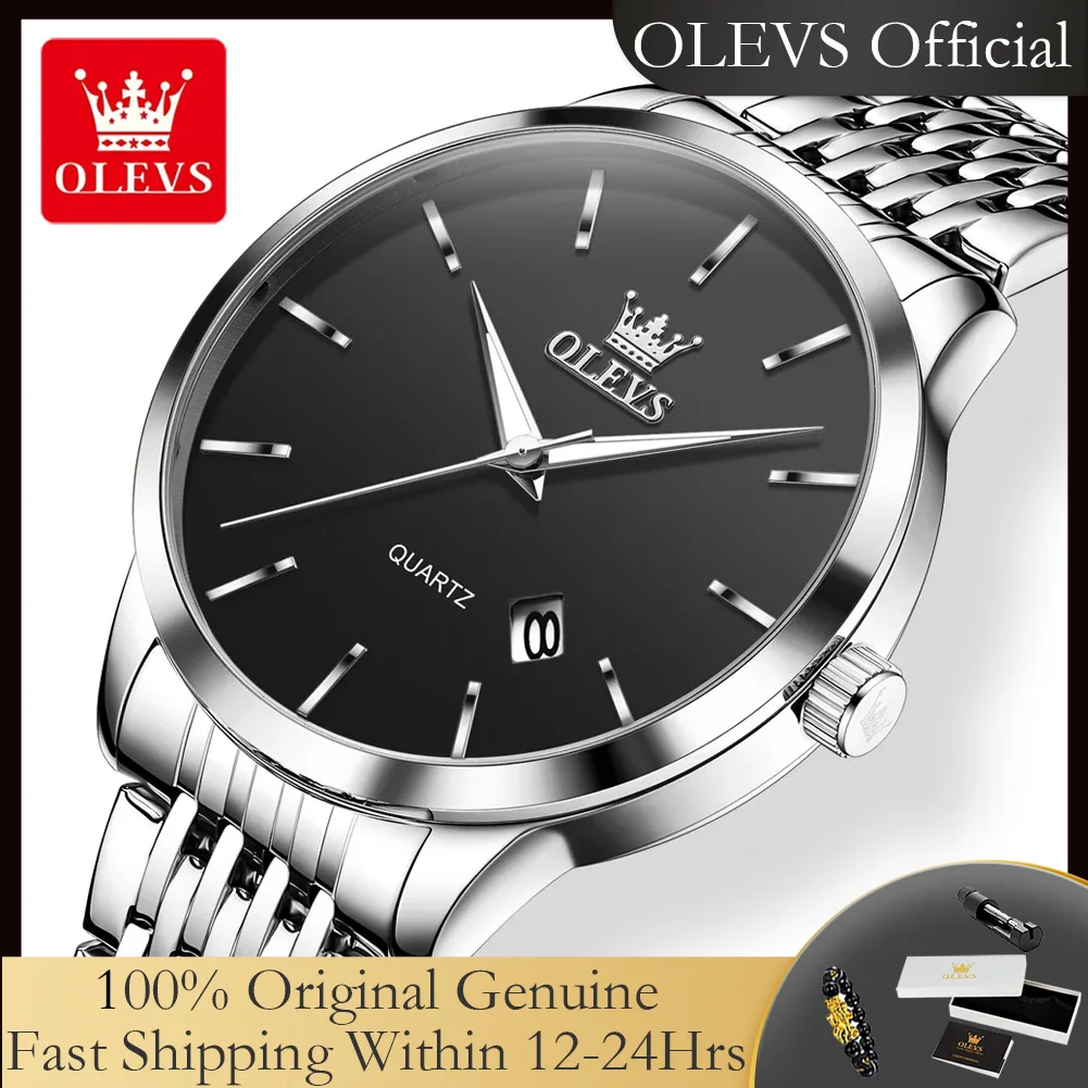 

Мужские часы OLEVS 2907, минималистичные, модные, элегантные, водонепроницаемые, с автоматической датой, светящимся циферблатом, стальным ремешком, оригинальные кварцевые наручные часы.