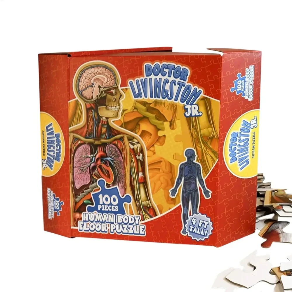 100 Pieces Human Anatomy Puzzle Educational Jigsaw Brain Teaser Toy for Boys Girls Students Homeschool Classroom Learning
