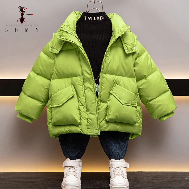 Boys\' Winter Cotton Clothes 2023 New Children\'s Big Kids\' Winter Thickene Warm Down Cotton Jacket Children\'s Bread Clothes Coat