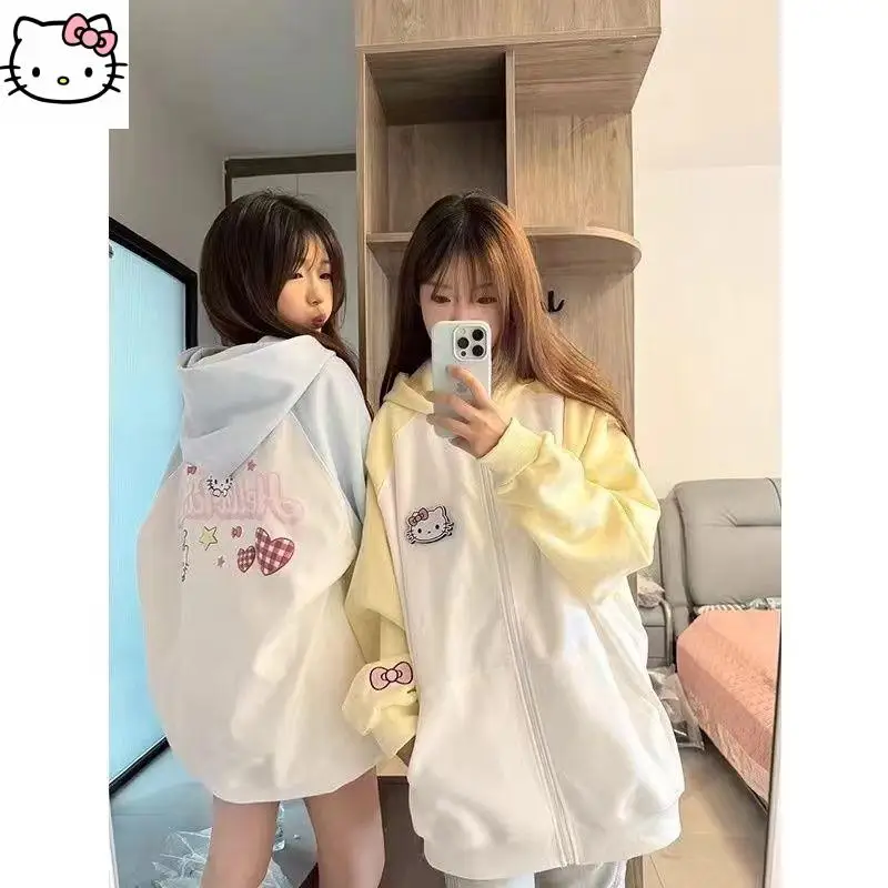 

Sanrios Cute Jacket Hello Kittys Kawaii Long Sleeve Sweet Simple Comfort Print Creative Fashion Hot Selling Birthday Present