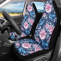 Hummingbird Flower Car Seat Covers High Back Vehicle Bucket Seat Covers 2pcs/Set Auto Protector Front Seats Cover