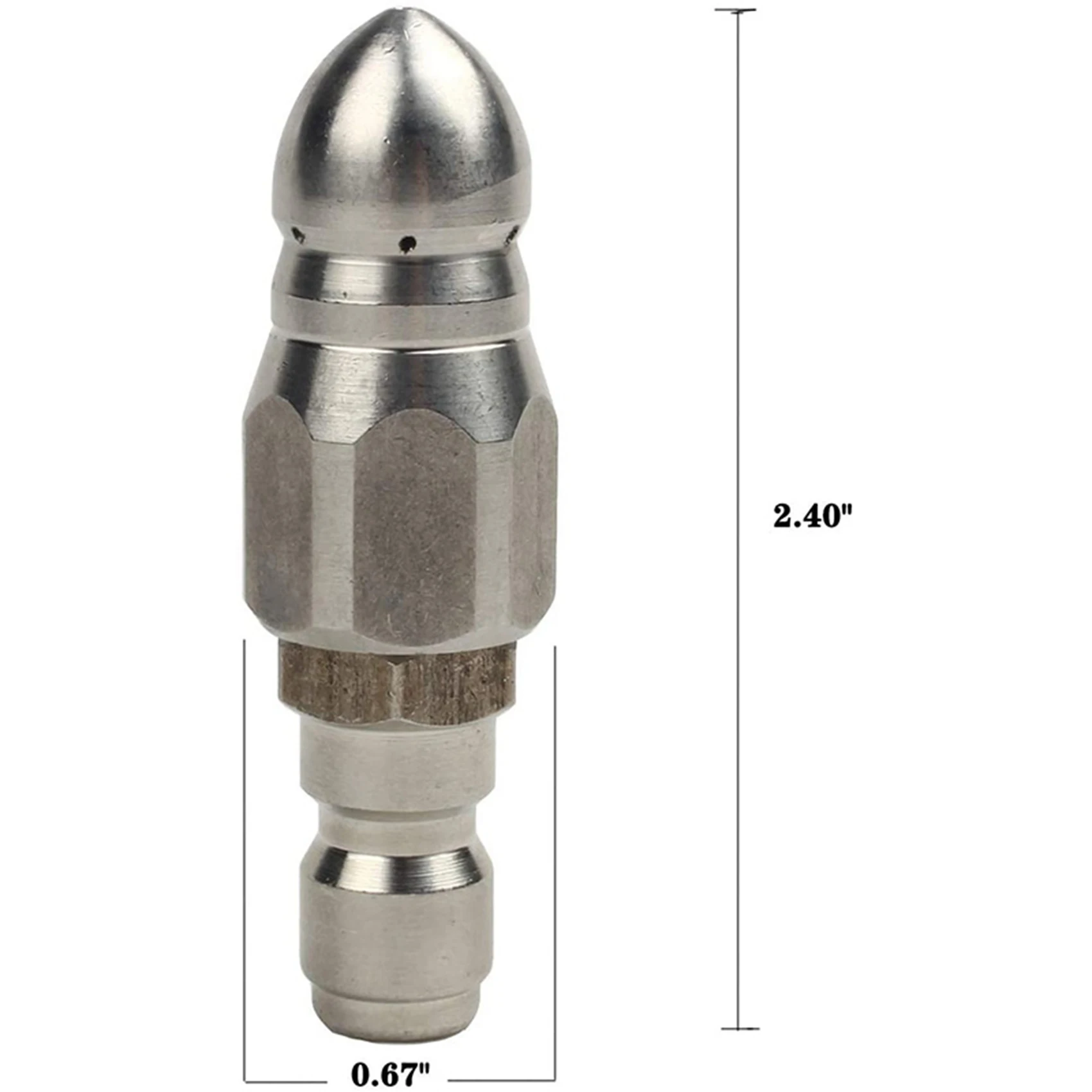 Bocal de jato de esgoto para lavadora de pressão aa49 2x com aço inoxidável, bico de jato de esgoto de design durável, conector rápido de 1/4