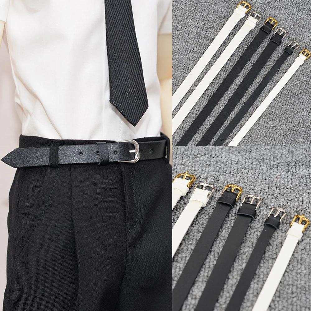 

D09-P754 children handmade toy 1/6 1/4 1/3 uncle 68 73 ID75 TD85 BJD/SD doll belt customized silver black leather belt 1pcs