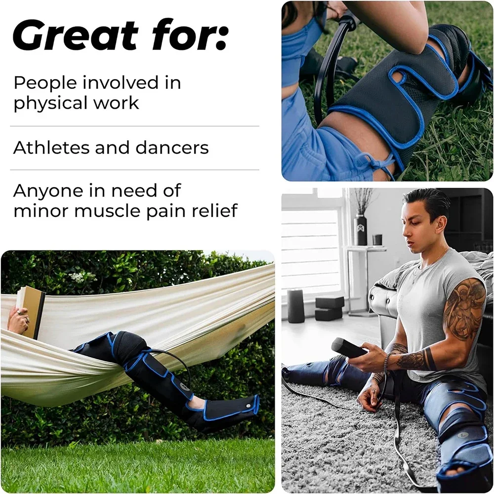 รองเท้านวดขาอัดอากาศแบบมืออาชีพ 6 ห้องพร้อมความร้อน - การบําบัดระดับทางการแพทย์สําหรับการฟื้นฟูกล้ามเนื้อ, การไหลเวียนโลหิต Boo