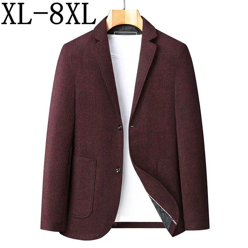 8XL 7XL 6XL Brand Top Quality Autumn Winter Thick Warm Mens Blazer 2023 New Long Sleeve Loose Business Casual Male Suits Jackets