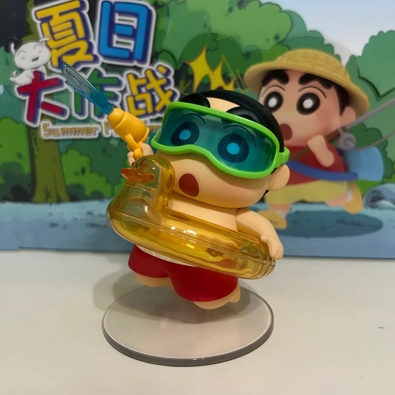 크레용 신짱 여름 놀이 시리즈 블라인드 박스 귀여운 애니메이션 데스크탑 장식 모델 트렌디한 수집용 장난감 생일 선물 어린이 선물