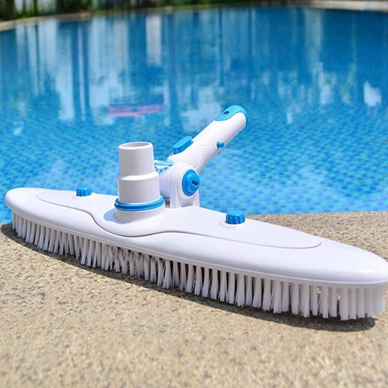 Swimming Pool Wall Floor Brush Suction Vacuum Head Cleaning Brushes Adjustable Handle Algae Scrubber Cleaner Tool