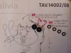 Rancilio Silvia 6x Piece Steam Valve/Tap repair kit Part No.36402001 & 36302002