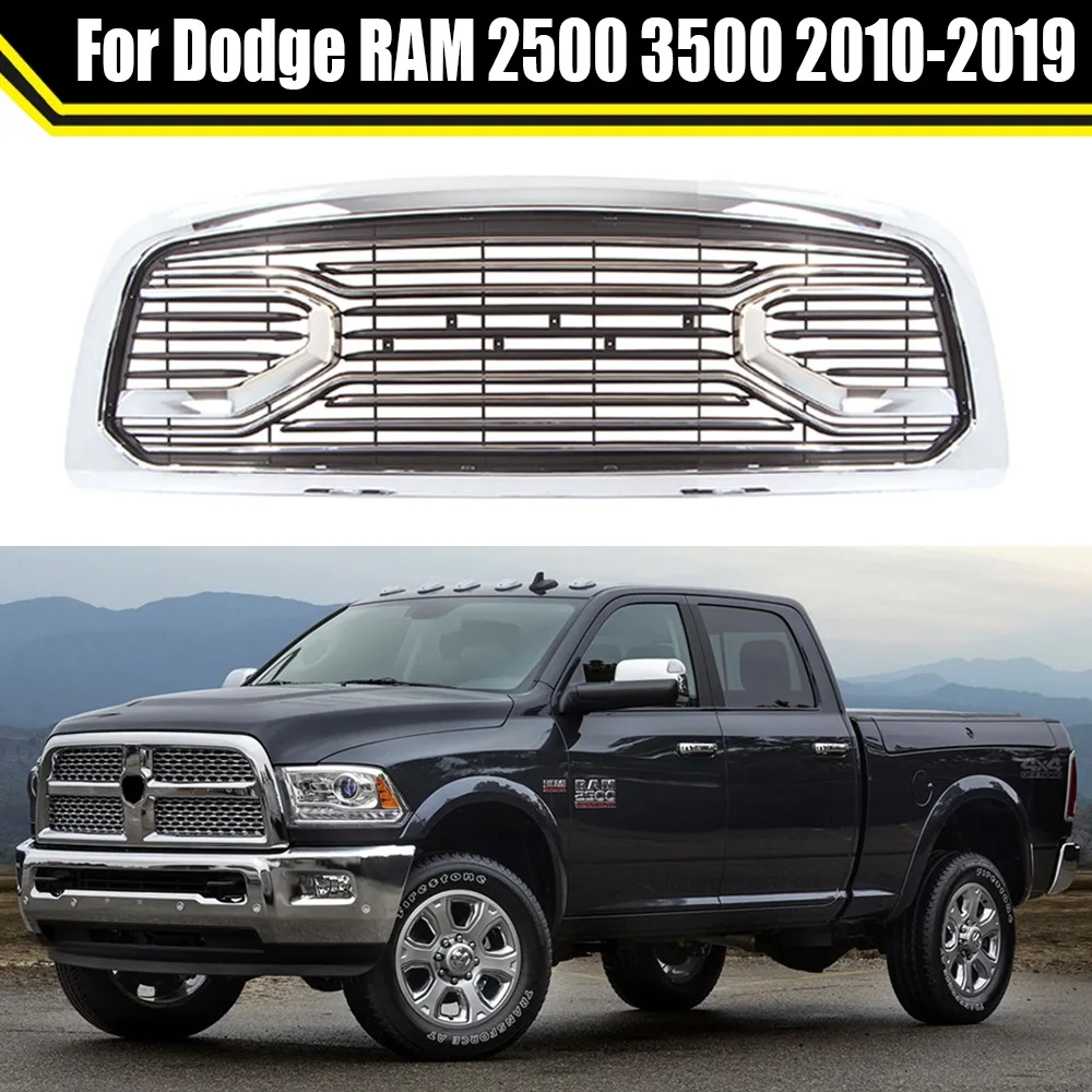 

Modified For Dodge RAM 2500 3500 2010-2019 Radiator Trims Cover Racing Grill Grills Hood Mesh Front Grille Upper Bumper Grilles