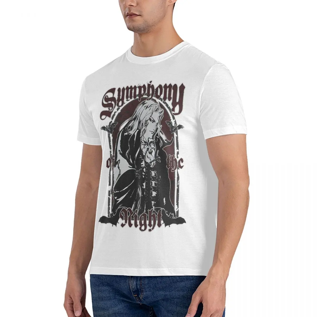 Awesome Symphony Of The Night T-Shirts for Men Crew Neck Cotton T Shirts Blood Of The Vampire Short Sleeve Tees 6XL Clothes