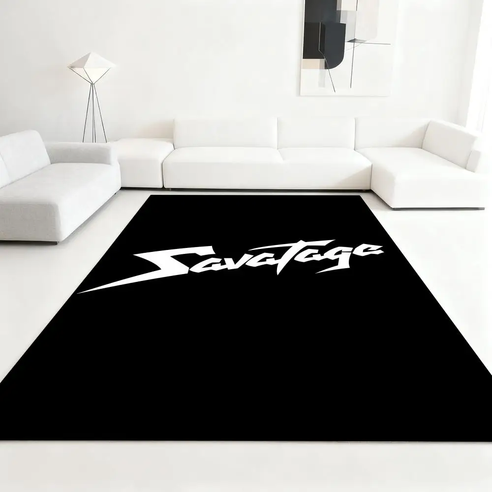 

S-SavatageS Heavy Rock Band Floor Mat Soft Thickened Absorbent Non-Slip Bedroom Living Room Door Mat Home Decor Flannel Rugs