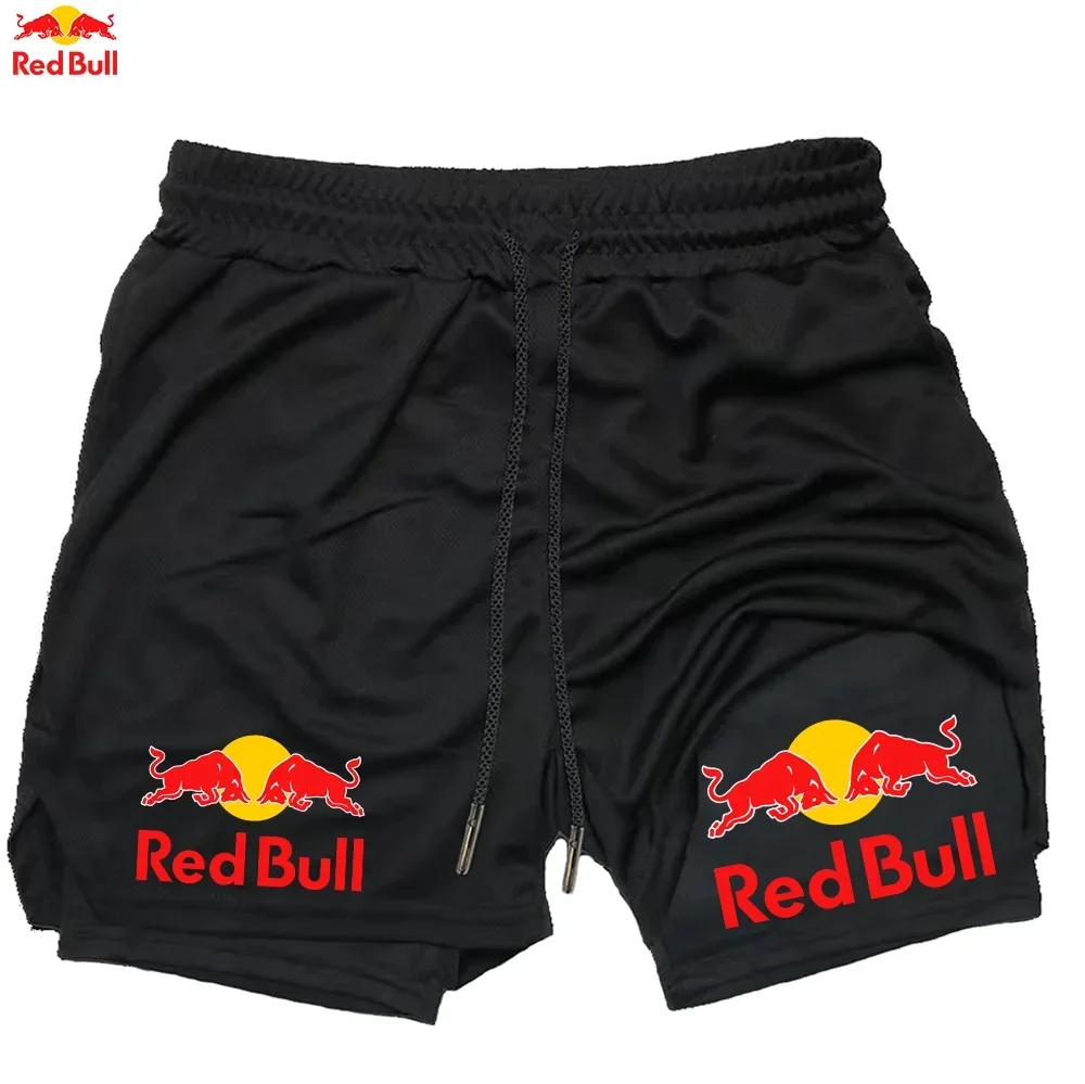 

2025 Red Bull Men's 2-in-1 Shorts Running Training Gym Fitness Running Summer Sports Training Shorts