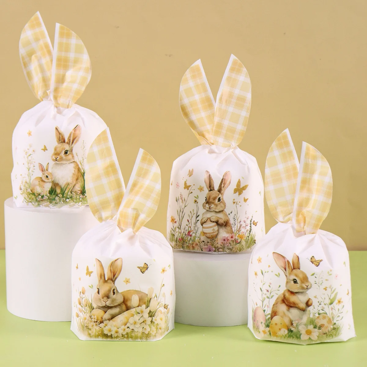 50 Stück Cartoon Hasenohren Süßigkeitentüten Osterei-Geschenk Snack-Verpackungsbeutel Frohe Ostern 2026 Geburtstagsparty Deko-Zubehör Frühling