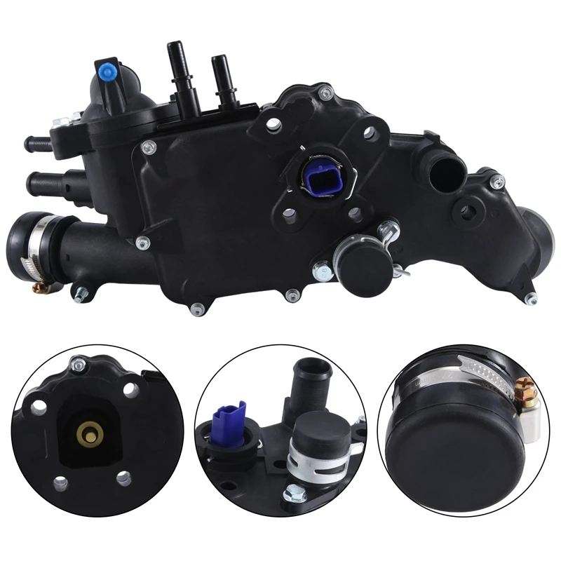 1 PCS 1336.T0 Car Thermostat Housing With Sensor Black ABS For 206 Hatchback 1336.T0