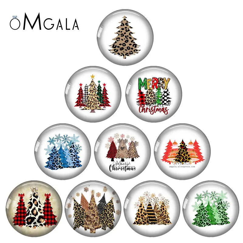 New Merry Christmas Tree Art Patterns 12mm/18mm/20mm/25mm Round Photo glass cabochon demo flat back Making findings