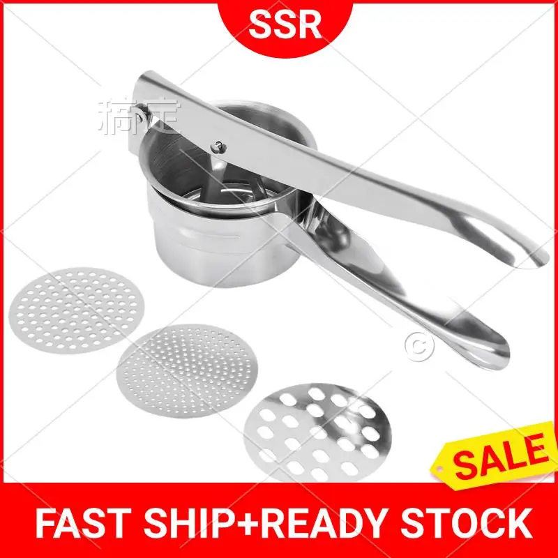 Stainless Steel Potato Ricer Masher With 3 Interchangeable Discs For Fine, Medium, And Coarse, Easy To Use For Potatoes-[Qahk]