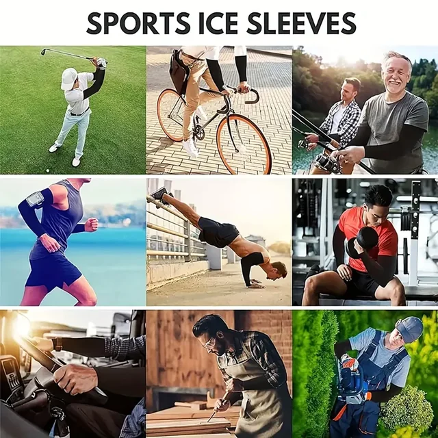 2Pairs Summer UV Protection Ice Sleeves Men Wemen Sports Cycling Driving Sun Protection Elastic Arm Sleeves 6