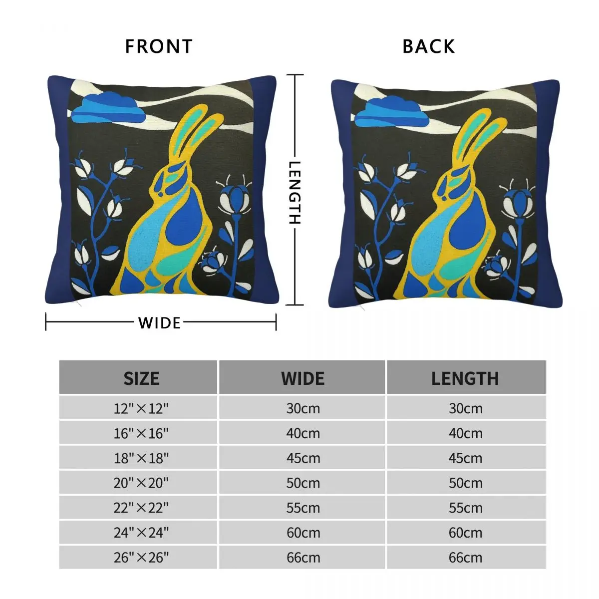 The Linkoping Hare Square Pillowcase Polyester Linen Velvet Creative Decorative Pillow Case Home Cushion Cover Wholesale 45x45