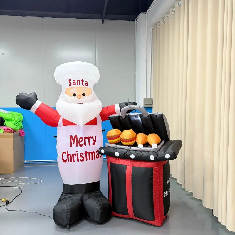 Outdoor Waterproof Creative Inflatable Santa Claus Barbecue Party Garden Decoration Christmas Inflatable logo