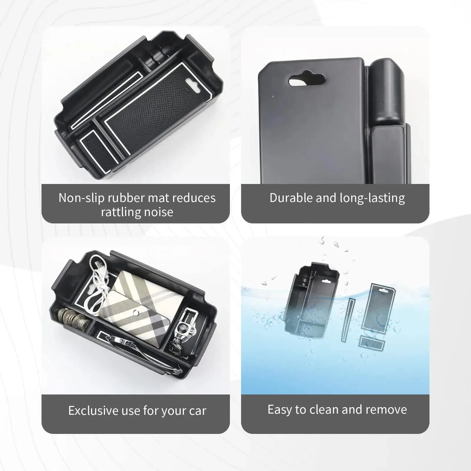 For Volvo XC40 2019 2020 2021 2022 2023 Center Console Organizer Accessories Armrest Insert Secondary Storage Box