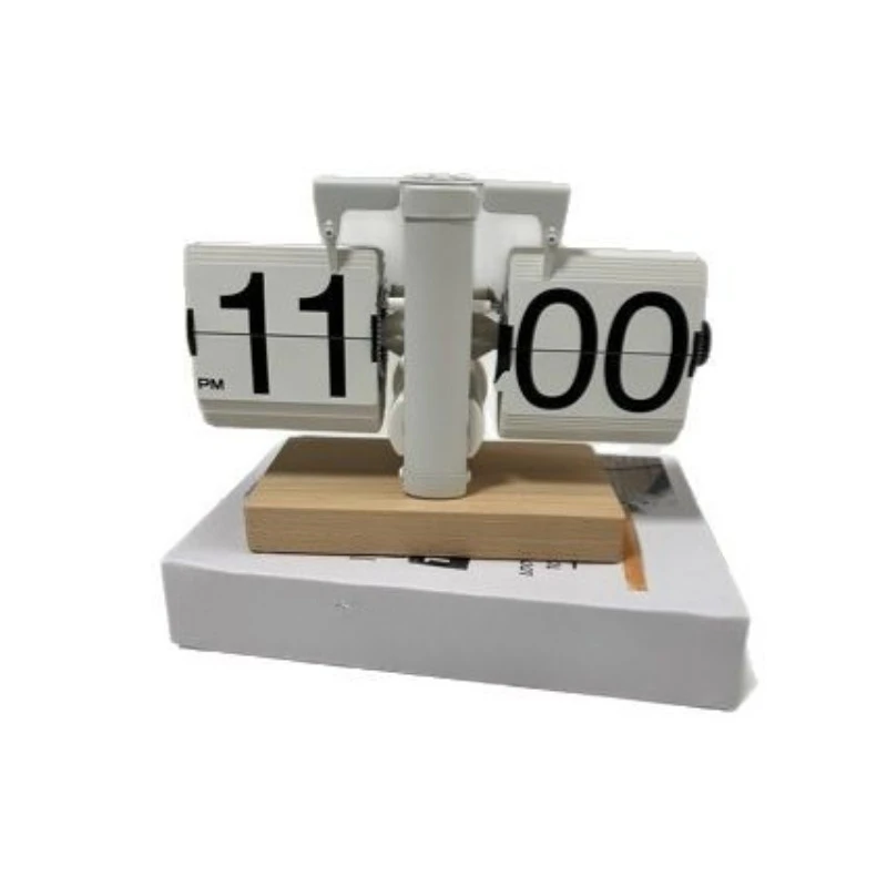 For Creative Personality Mechanical Retro Automatic Page Turning Clock, Simple Digital Clock Living Room Ornament