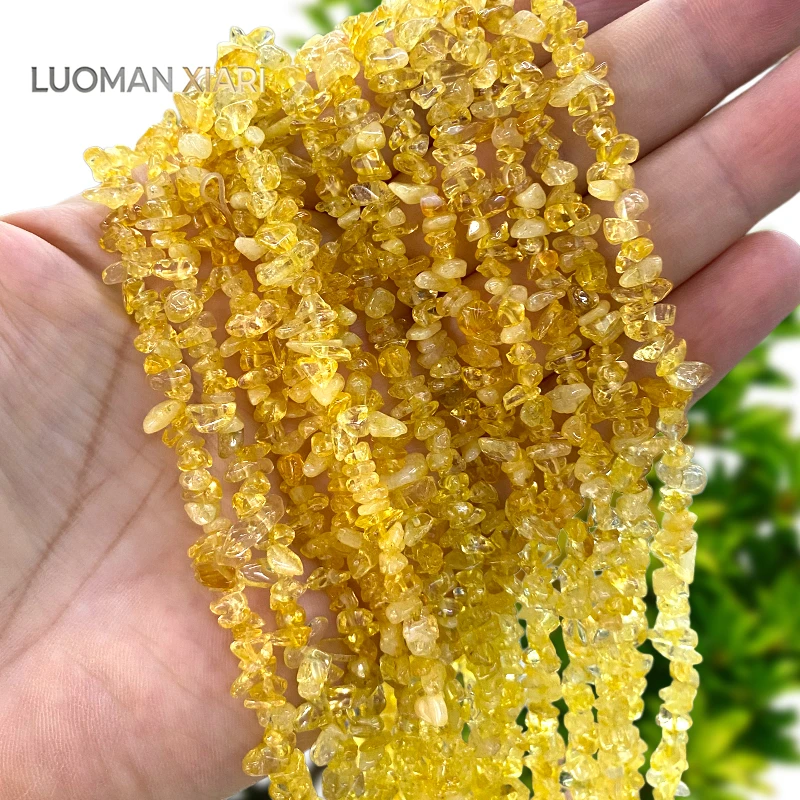 30inch 3-5mm Irregular Raw Gem Natural Stone Yellow Citrine Loose Spacer Bead for Jewelry Making Diy Bracelet Charms Accessories