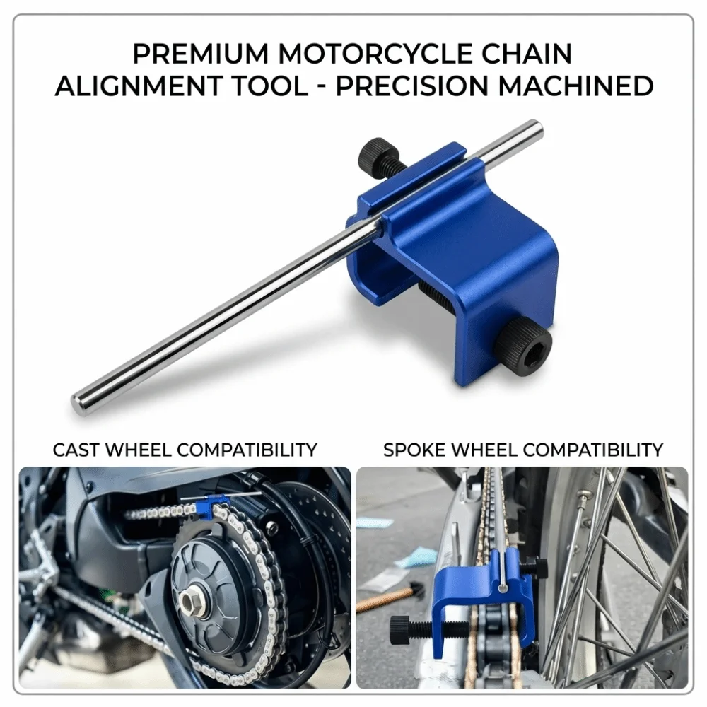 Durable Quick Adjustment Motorcycle Chain Alignment Tool Aluminum Alloy Lightweight Sprocket Adjustment Tool Vehicle Chain Tool