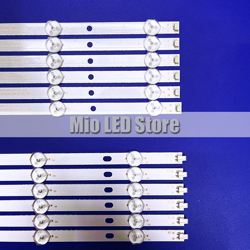 LED شريط إضاءة خلفي 7 + 7 مصباح ل L65M5-AD JL.D650E1330-368AR 368AL M V01 MI65T33_6X14_MCPCB_A_V2