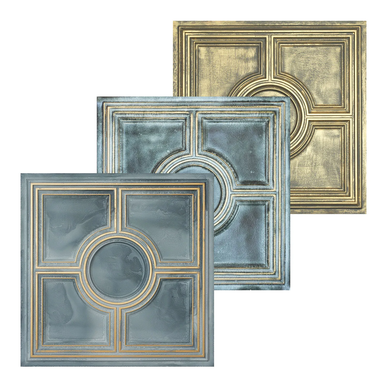 Decorative Ceiling Tiles 24 X 24，Interior PVC Wall Panels，for Dining Rooms PL37 10pcs
