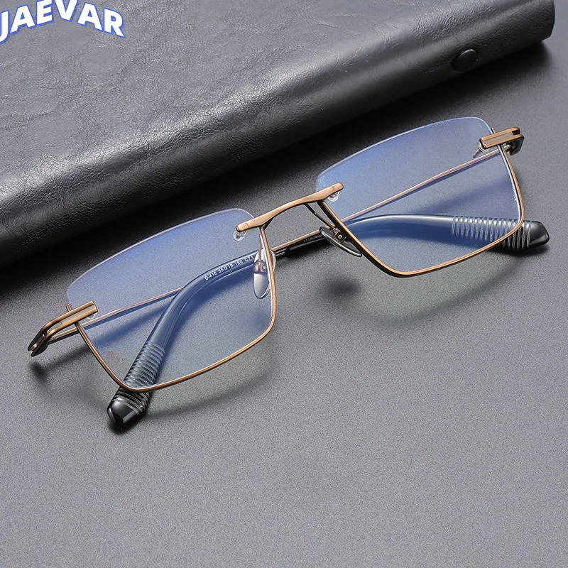 

New Ultra Light Titanium Eyeglass Frame Designer Half Frame Men Eyeglass Frame Anti Blue Light Optical Prescription Frame D416