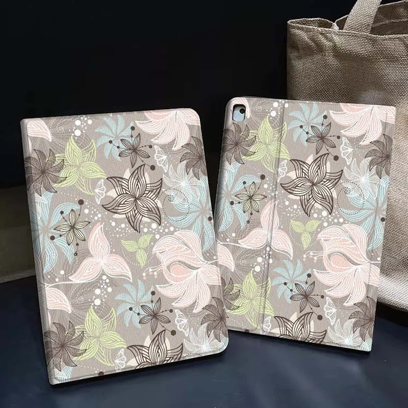 

Watercolor Flower Pattern Art Tablet Case For Apple iPad Air Pro mini 1 2 3 4 5 6 7 8 9 11 M2 M3 M5 M4 5th 6th 7th 10th 11th
