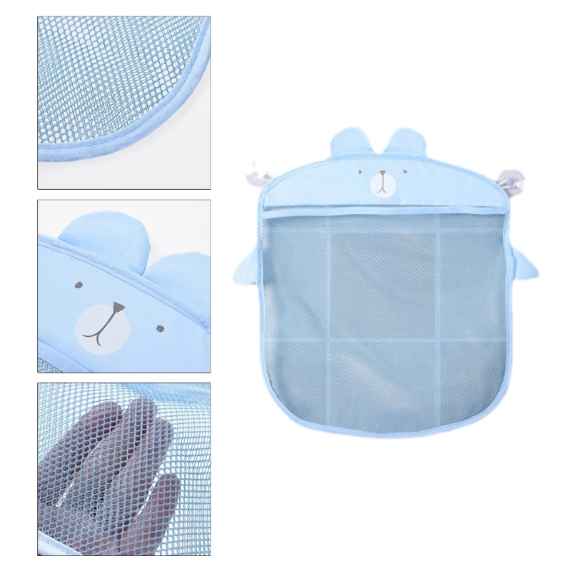 Bathtub Toy Net Holder Shower Bag for Kids and Toddlers Hanging Mesh Basket with 2 Strong Suction Cups