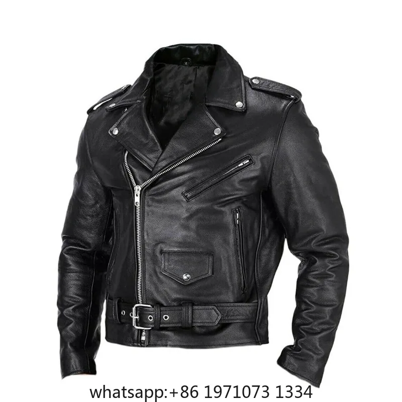 2023 Mens Fashion Leather Jacket Slim Fit Stand Collar PU Jacket Male Anti-wind Motorcycle Lapel Diagonal Zipper Jackets Men