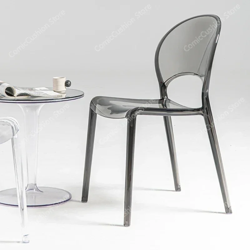 Balcony, plastic, outdoor dining chairs, living room that conforms to ergonomics, transparent floor minimalist