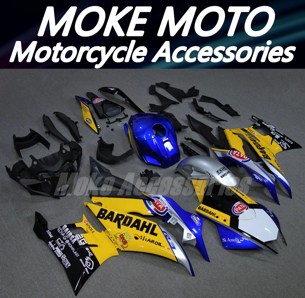 

Fairings Kit Fit For YZF R25 R3 2019 2020 2021 2022 2023Bodywork set High quality ABS injection Blue Yellow BARDAHL
