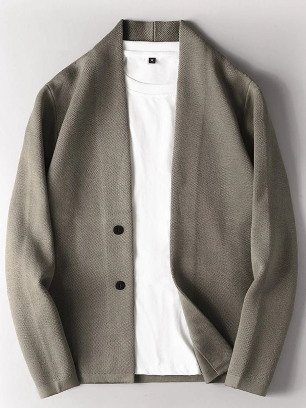 Busin Casual Men's Open Cardigan Knitted Sweater Outerwear Spring Autumn Trendy Long Sve V-Ne Cotton Nylon Blend